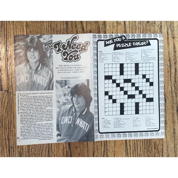 Vintage 1981 Peter Barton Pin Up Centerfold Poster From Teen Magazine Nostalgia - Picture 2 of 3